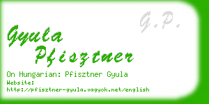 gyula pfisztner business card